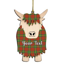 ScotsTee Shop Scottish Donald of Kingsburgh Modern Couple Tartan Highland Cow Ornament Acrylic
