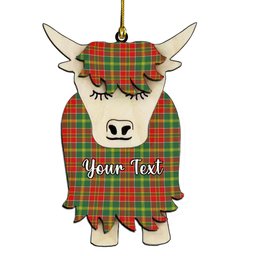 ScotsTee Shop Scottish Donald of Kingsburgh Modern Couple Tartan Highland Cow Ornament Acrylic
