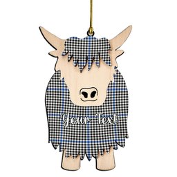 ScotsTee Shop Scottish Gladstone Modern Couple Tartan Highland Cow Ornament Acrylic