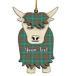 ScotsTee Shop Scottish Gayre Ancient Couple Tartan Highland Cow Ornament Acrylic