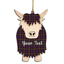 ScotsTee Shop Scottish Gillon Couple Tartan Highland Cow Ornament Acrylic