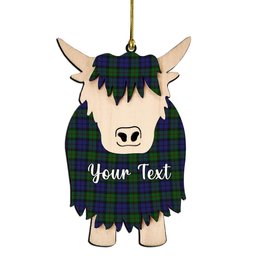 ScotsTee Shop Scottish Dundas 2 Couple Tartan Highland Cow Ornament Acrylic