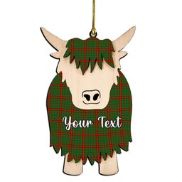 ScotsTee Shop Scottish Fulton SC Couple Tartan Highland Cow Ornament Acrylic