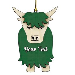 ScotsTee Shop Scottish Erskine Hunting Ancient Couple Tartan Highland Cow Ornament Acrylic