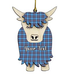 ScotsTee Shop Scottish Elliot Ancient Couple Tartan Highland Cow Ornament Acrylic
