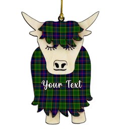 ScotsTee Shop Scottish Forsyth Modern Couple Tartan Highland Cow Ornament Acrylic