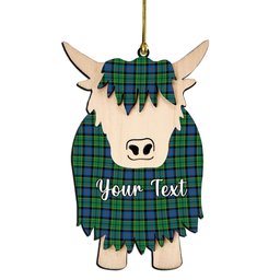 ScotsTee Shop Scottish Forsyth Ancient Couple Tartan Highland Cow Ornament Acrylic