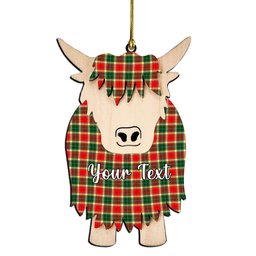 ScotsTee Shop Scottish Gibsone Couple Tartan Highland Cow Ornament Acrylic