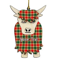 ScotsTee Shop Scottish Gibsone Couple Tartan Highland Cow Ornament Acrylic