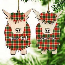 ScotsTee Shop Scottish Gibsone Couple Tartan Highland Cow Ornament Acrylic