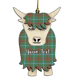 ScotsTee Shop Scottish Gayre Modern Couple Tartan Highland Cow Ornament Acrylic