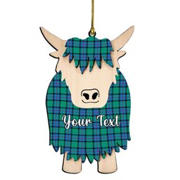 ScotsTee Shop Scottish Flower Of Scotland SC Couple Tartan Highland Cow Ornament Acrylic