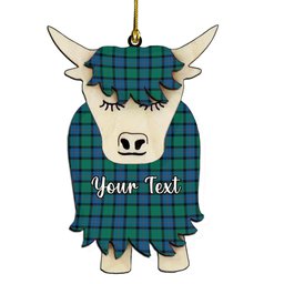 ScotsTee Shop Scottish Flower Of Scotland Couple Tartan Highland Cow Ornament Acrylic