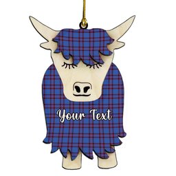 ScotsTee Shop Scottish Elliot Modern Couple Tartan Highland Cow Ornament Acrylic
