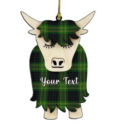 ScotsTee Shop Scottish Fitzpatrick Hunting Couple Tartan Highland Cow Ornament Acrylic