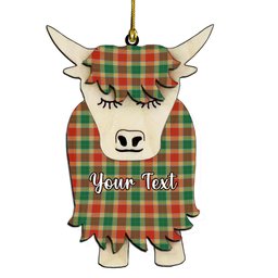 ScotsTee Shop Scottish Gibsone Ancient Couple Tartan Highland Cow Ornament Acrylic