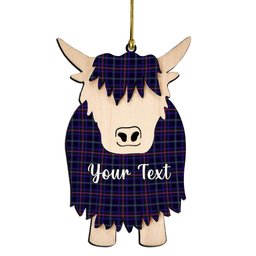ScotsTee Shop Scottish Fitzgerald Hunting Couple Tartan Highland Cow Ornament Acrylic