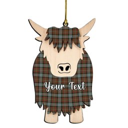ScotsTee Shop Scottish Fergusson Weathered Couple Tartan Highland Cow Ornament Acrylic