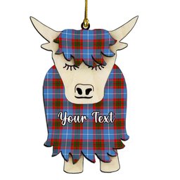 ScotsTee Shop Scottish Edinburgh Couple Tartan Highland Cow Ornament Acrylic