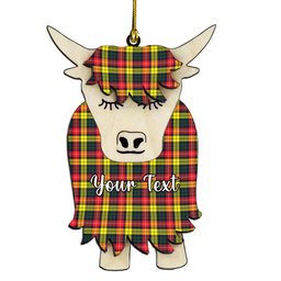 ScotsTee Shop Scottish Dewar Couple Tartan Highland Cow Ornament Acrylic