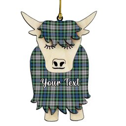 ScotsTee Shop Scottish Davidson of Tulloch Dress Ancient Couple Tartan Highland Cow Ornament Acrylic