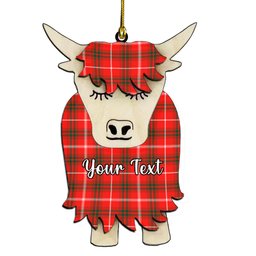 ScotsTee Shop Scottish Duke of Rothesay Modern Couple Tartan Highland Cow Ornament Acrylic