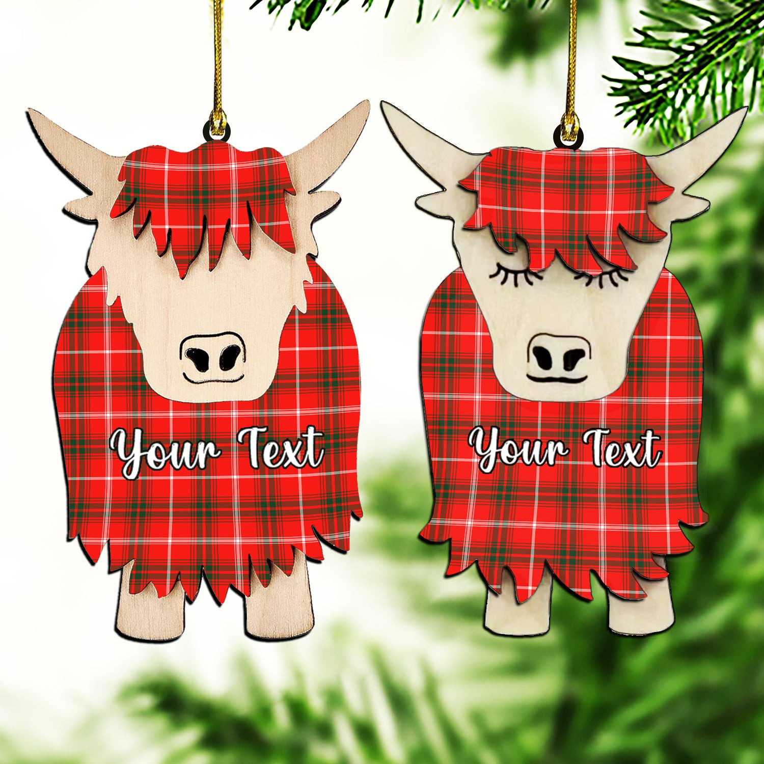 ScotsTee Shop Scottish Duke of Rothesay Modern Couple Tartan Highland Cow Ornament Acrylic