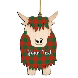 ScotsTee Shop Scottish Erskine Ancient Couple Tartan Highland Cow Ornament Acrylic