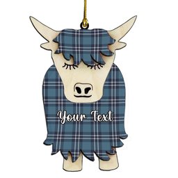 ScotsTee Shop Scottish Earl of St Andrews Couple Tartan Highland Cow Ornament Acrylic