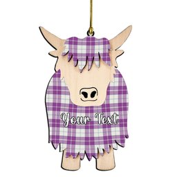 ScotsTee Shop Scottish Dunlop Dress Ancient Couple Tartan Highland Cow Ornament Acrylic