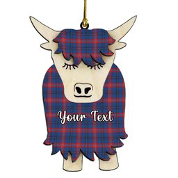 ScotsTee Shop Scottish Dundee University Couple Tartan Highland Cow Ornament Acrylic