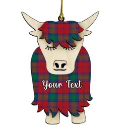 ScotsTee Shop Scottish Fotheringhame Couple Tartan Highland Cow Ornament Acrylic
