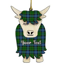ScotsTee Shop Scottish Forsyth 1795 Couple Tartan Highland Cow Ornament Acrylic