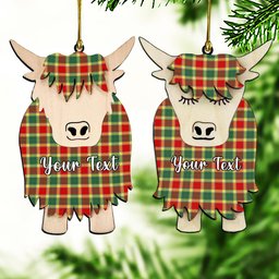 ScotsTee Shop Scottish Gibson Modern Couple Tartan Highland Cow Ornament Acrylic
