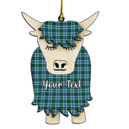 ScotsTee Shop Scottish Robinson Barbara Ann Couple Tartan Highland Cow Ornament Acrylic