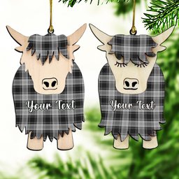 ScotsTee Shop Scottish Glendinning Couple Tartan Highland Cow Ornament Acrylic