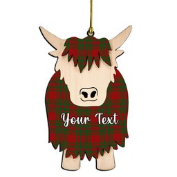 ScotsTee Shop Scottish McIntosh Red Couple Tartan Highland Cow Ornament Acrylic
