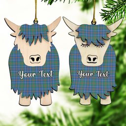 ScotsTee Shop Scottish MacHardy Ancient SC Couple Tartan Highland Cow Ornament Acrylic