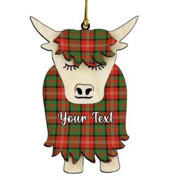 ScotsTee Shop Scottish Nisbet Ancient Couple Tartan Highland Cow Ornament Acrylic