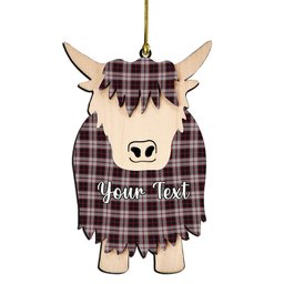 ScotsTee Shop Scottish McPherson Couple Tartan Highland Cow Ornament Acrylic