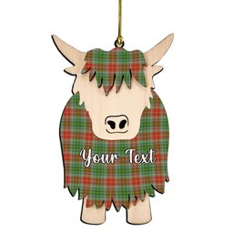 ScotsTee Shop Scottish Muirhead Ancient Couple Tartan Highland Cow Ornament Acrylic
