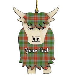ScotsTee Shop Scottish Muirhead Ancient Couple Tartan Highland Cow Ornament Acrylic