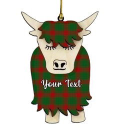 ScotsTee Shop Scottish Middleton Couple Tartan Highland Cow Ornament Acrylic