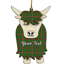 ScotsTee Shop Scottish McKinnon Hunting Modern Couple Tartan Highland Cow Ornament Acrylic