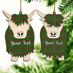 ScotsTee Shop Scottish McKinnon Hunting Modern Couple Tartan Highland Cow Ornament Acrylic