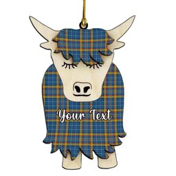 ScotsTee Shop Scottish Healy Couple Tartan Highland Cow Ornament Acrylic