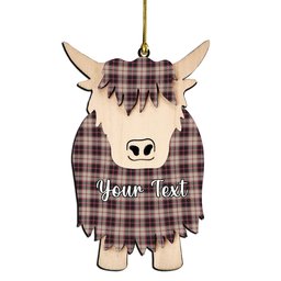 ScotsTee Shop Scottish McPherson Hunting Ancient Couple Tartan Highland Cow Ornament Acrylic
