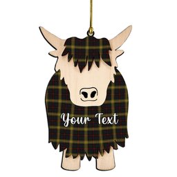 ScotsTee Shop Scottish Gwynn Couple Tartan Highland Cow Ornament Acrylic
