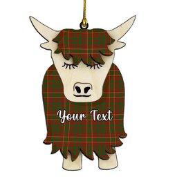 ScotsTee Shop Scottish MacRurie or MacRory Couple Tartan Highland Cow Ornament Acrylic