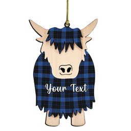 ScotsTee Shop Scottish Lynn Couple Tartan Highland Cow Ornament Acrylic